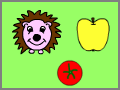 hedgehog and apples